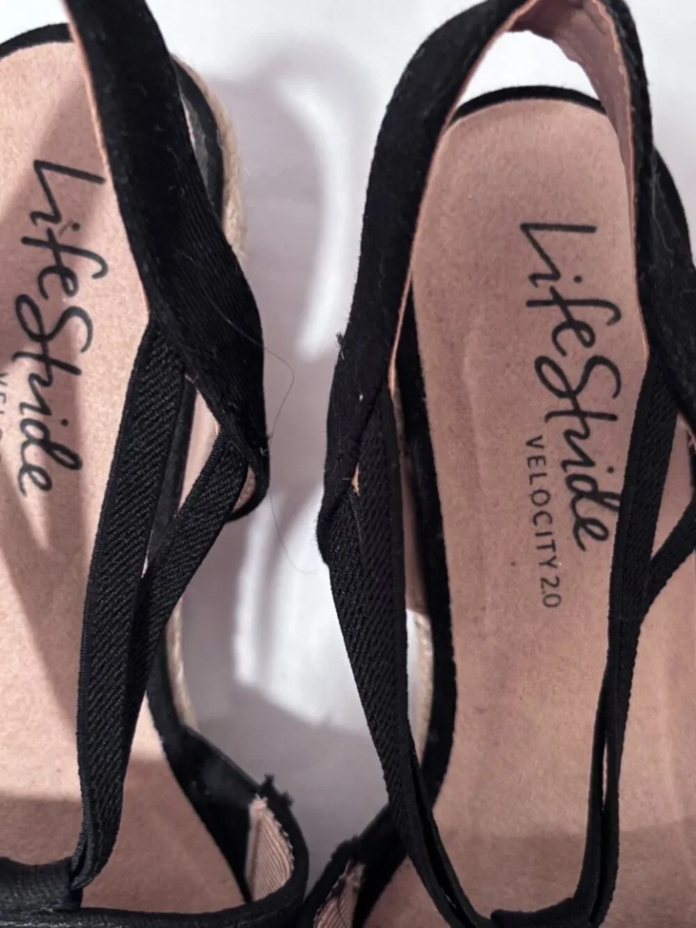 LifeStride Katrina 2 Black Espadrille Wedge Sandals Size 8M Never used